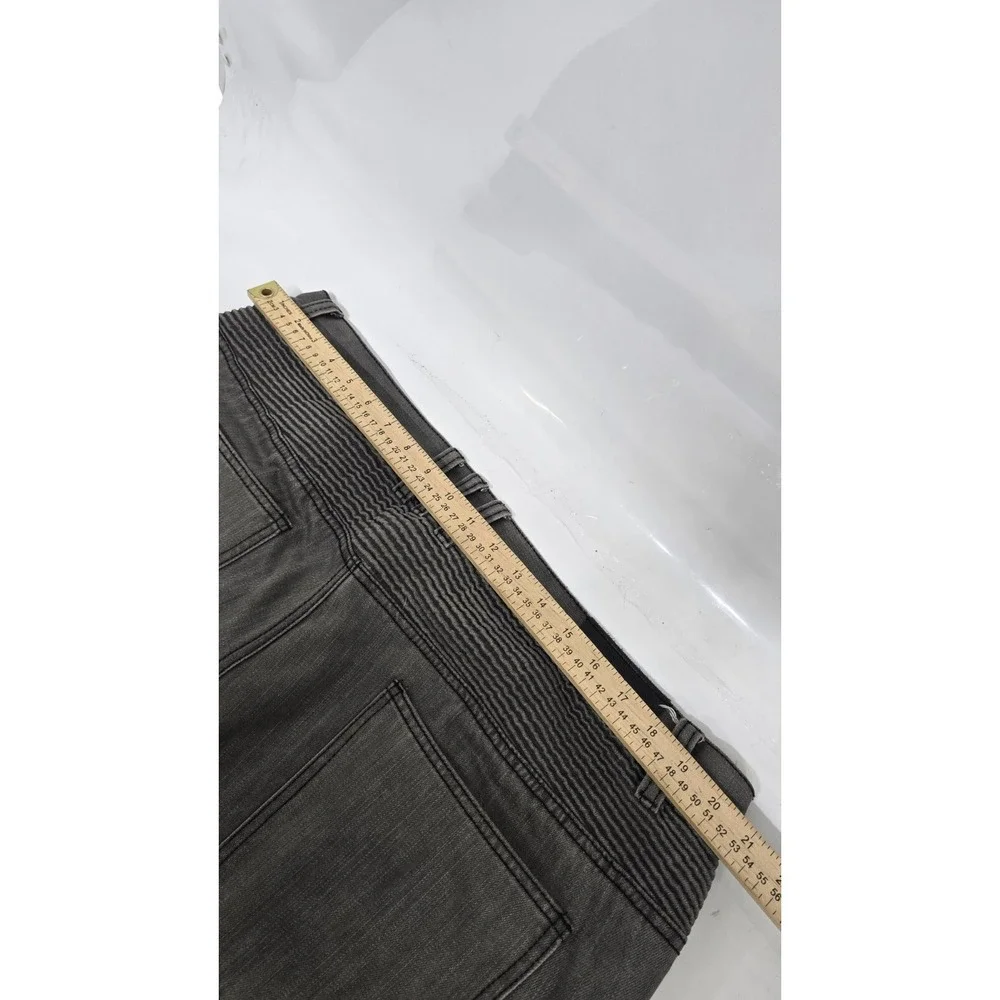 Embellish NYC Mens Moto Biker Jeans Gray Ribbed Knee Zipper Pockets Size 40